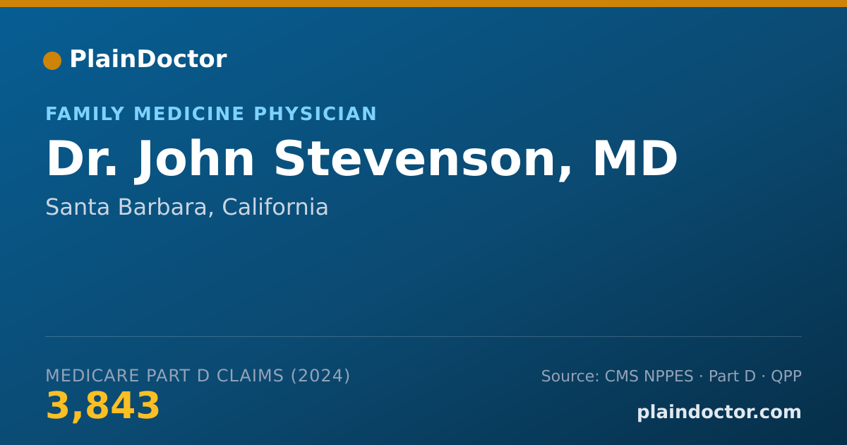 Shareable card for John Stevenson, MD - Family Medicine Physician, Santa Barbara, CA