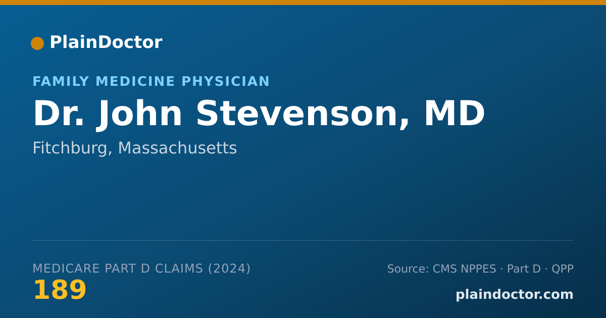 Shareable card for John Stevenson, MD - Family Medicine Physician, Fitchburg, MA
