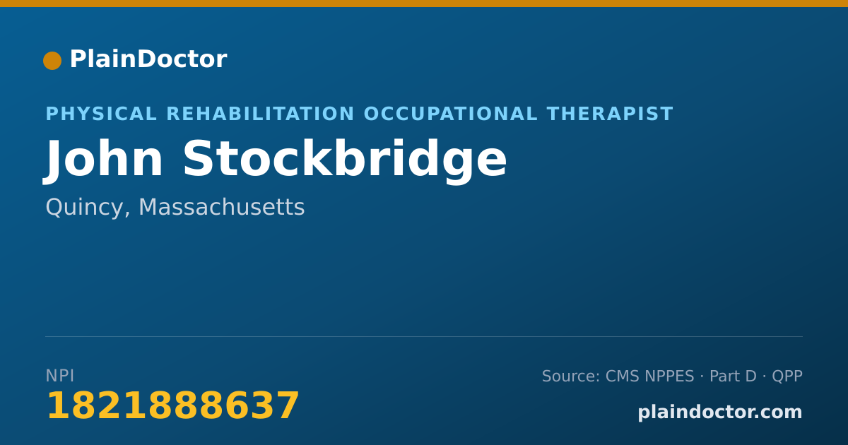 Shareable card for John Stockbridge - Physical Rehabilitation Occupational Therapist, Quincy, MA