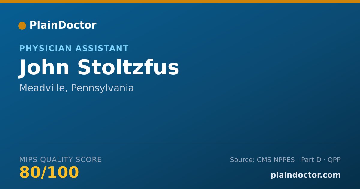 Shareable card for John Stoltzfus - Physician Assistant, Meadville, PA