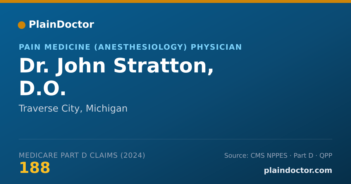 Shareable card for John Stratton, D.O. - Pain Medicine (Anesthesiology) Physician, Traverse City, MI