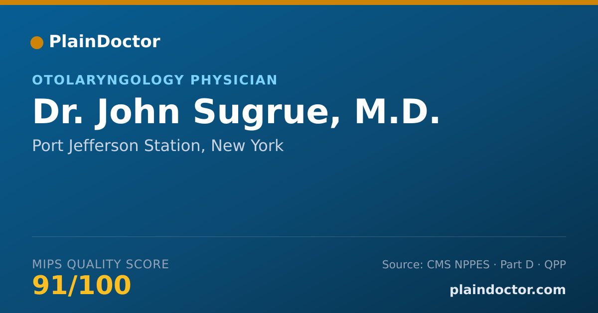 Shareable card for John Sugrue, M.D. - Otolaryngology Physician, Port Jefferson Station, NY