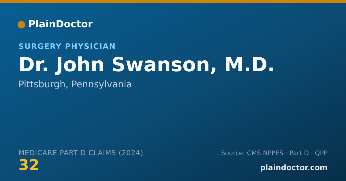 Shareable card for John Swanson, M.D. - Surgery Physician, Pittsburgh, PA