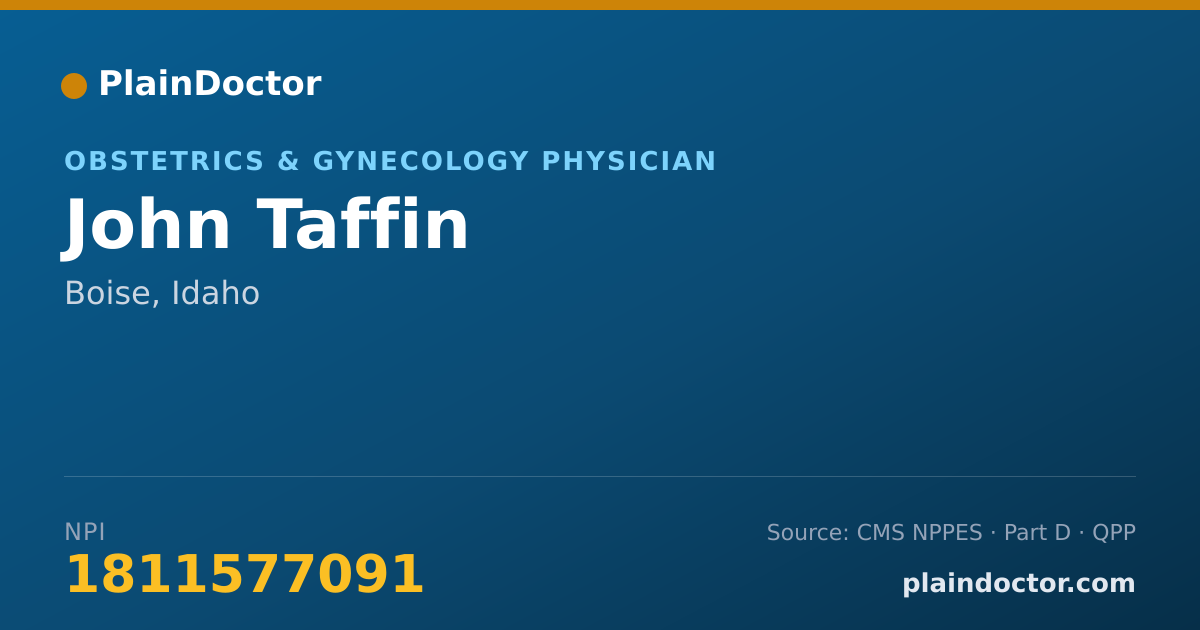 Shareable card for John Taffin - Obstetrics & Gynecology Physician, Boise, ID