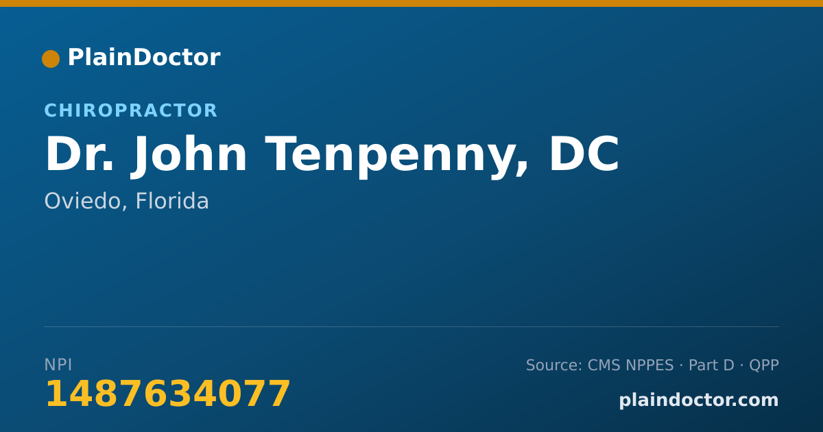 Shareable card for John Tenpenny, DC - Chiropractor, Oviedo, FL