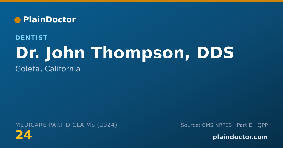 Shareable card for John Thompson, DDS - Dentist, Goleta, CA