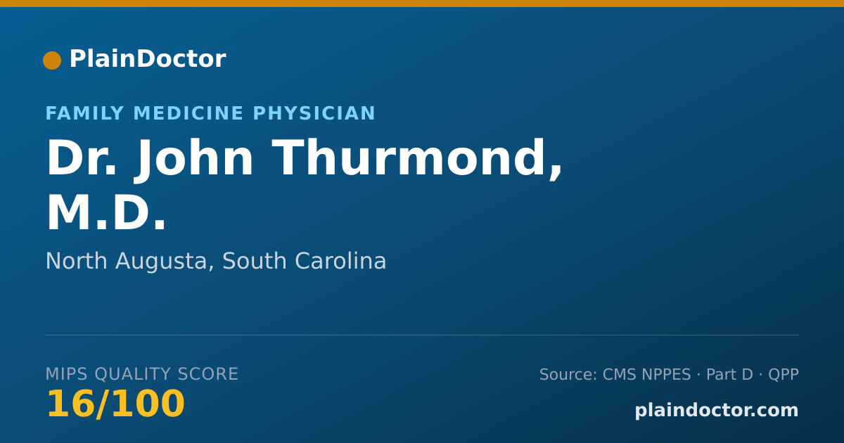 Shareable card for John Thurmond, M.D. - Family Medicine Physician, North Augusta, SC