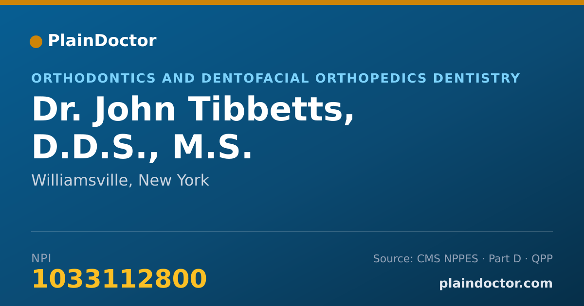 Shareable card for John Tibbetts, D.D.S., M.S. - Orthodontics and Dentofacial Orthopedics Dentistry, Williamsville, NY