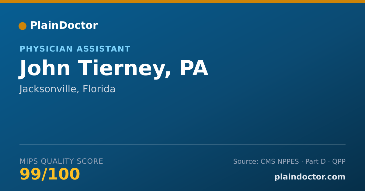 Shareable card for John Tierney, PA - Physician Assistant, Jacksonville, FL