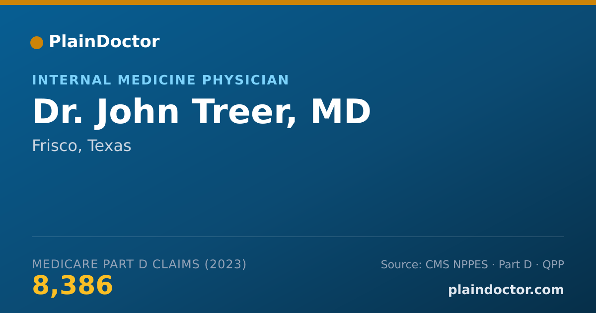 Shareable card for John Treer, MD - Internal Medicine Physician, Frisco, TX