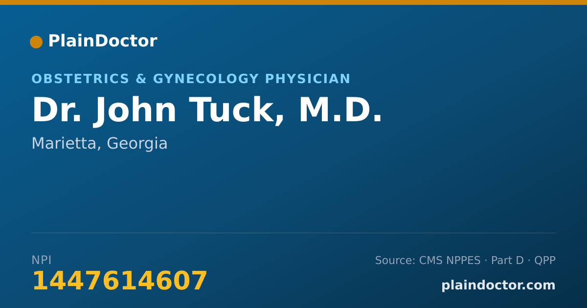 Shareable card for John Tuck, M.D. - Obstetrics & Gynecology Physician, Marietta, GA