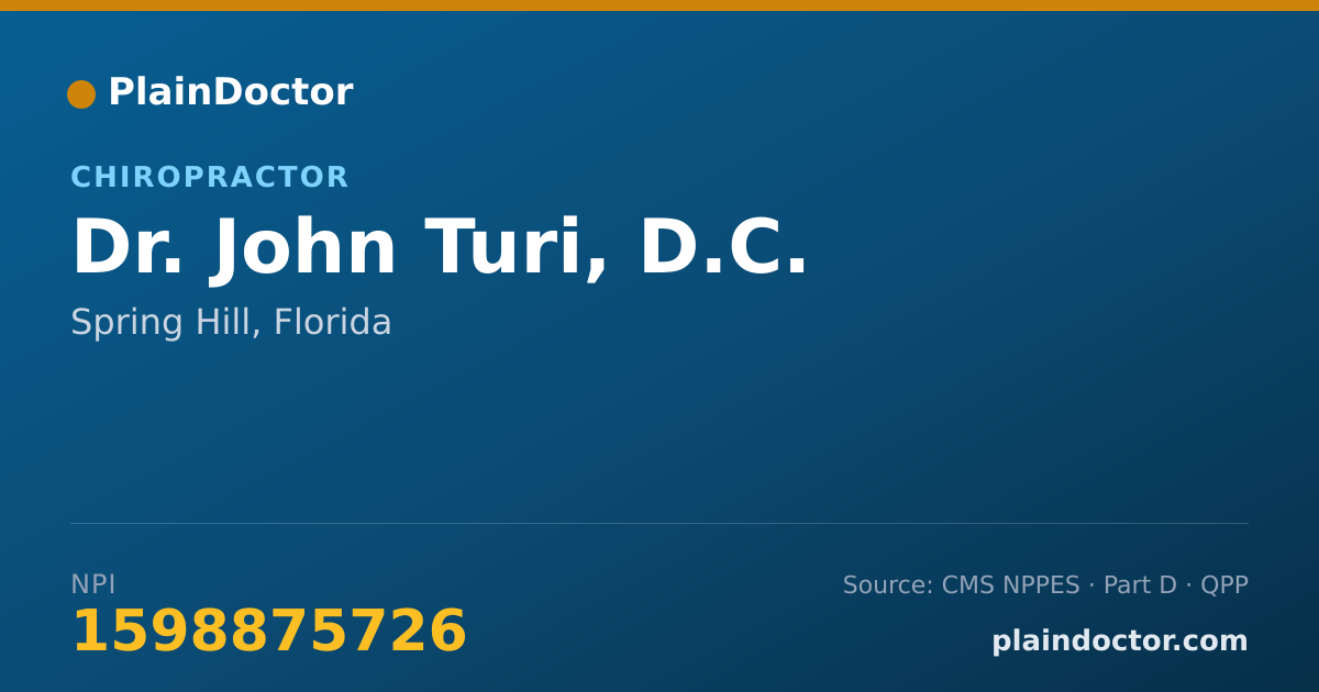 Shareable card for John Turi, D.C. - Chiropractor, Spring Hill, FL