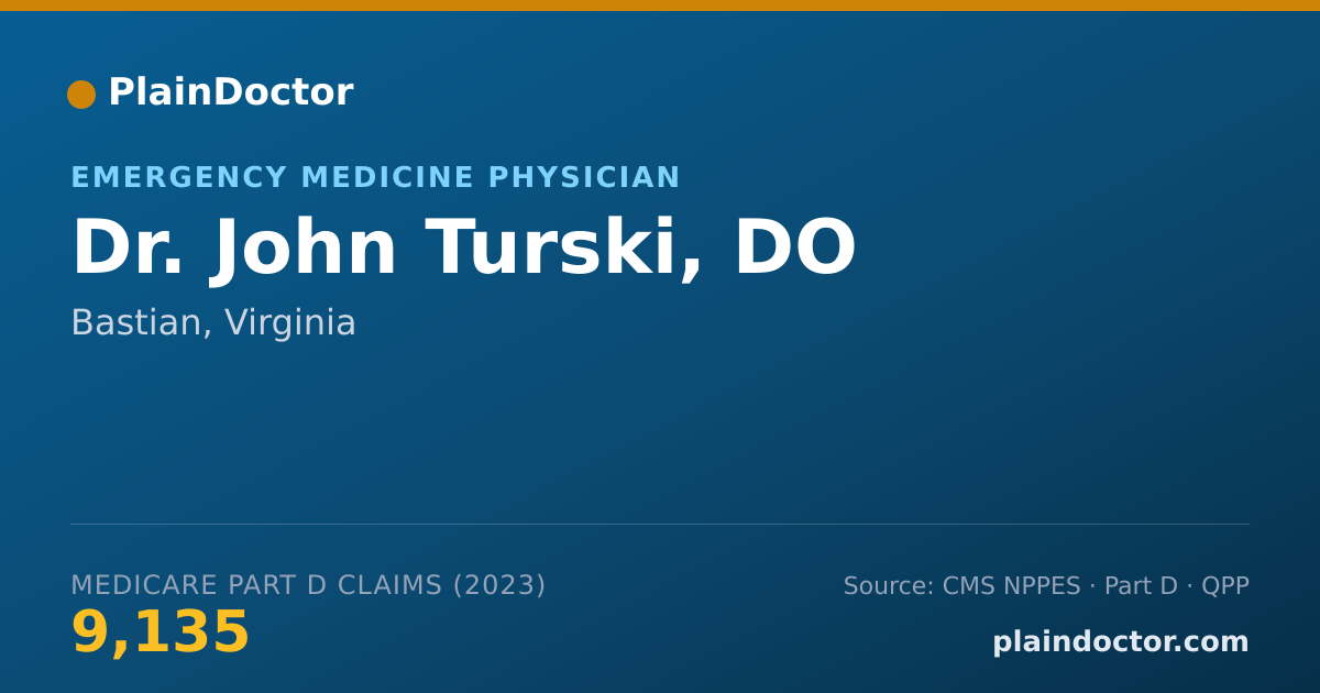 Shareable card for John Turski, DO - Emergency Medicine Physician, Bastian, VA