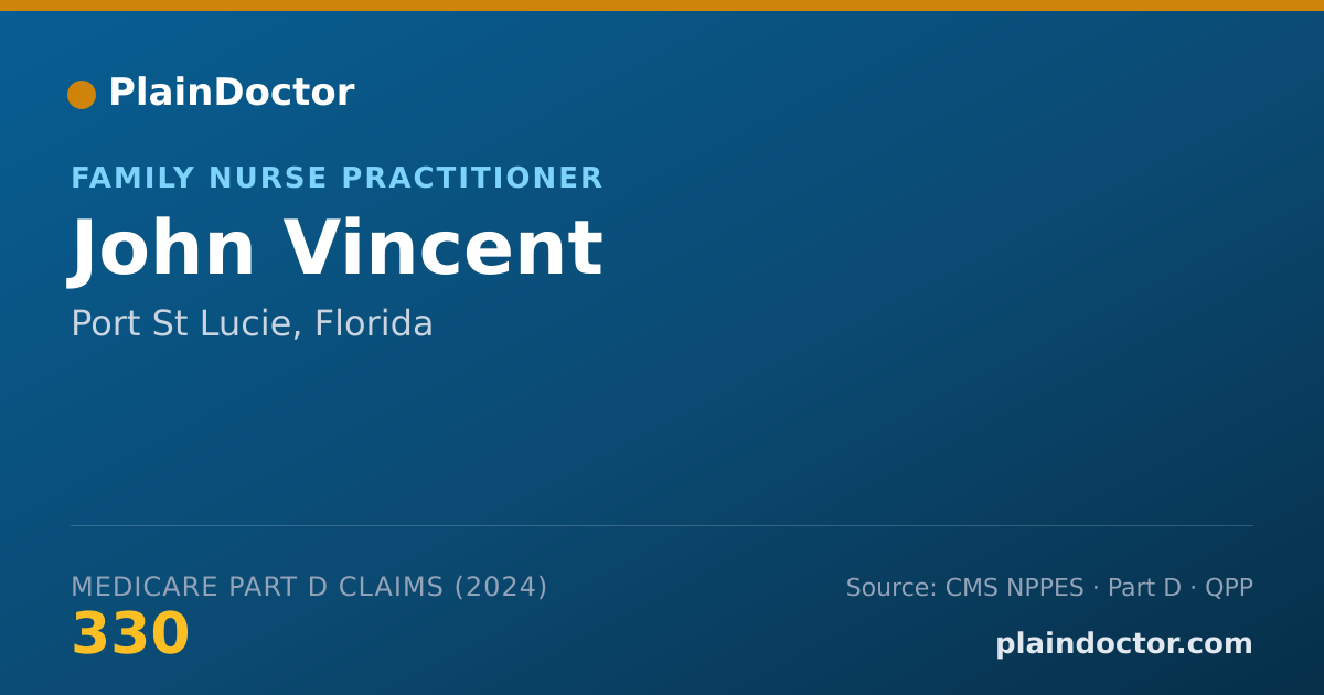 Shareable card for John Vincent - Family Nurse Practitioner, Port St Lucie, FL
