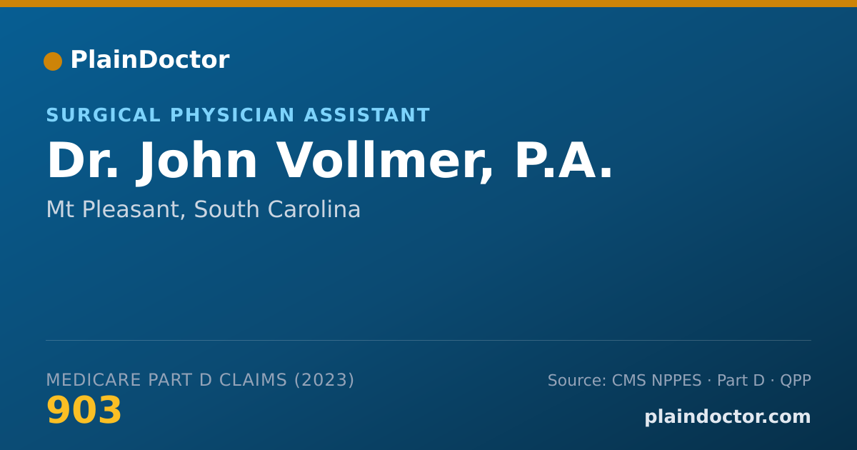 Shareable card for John Vollmer, P.A. - Surgical Physician Assistant, Mt Pleasant, SC