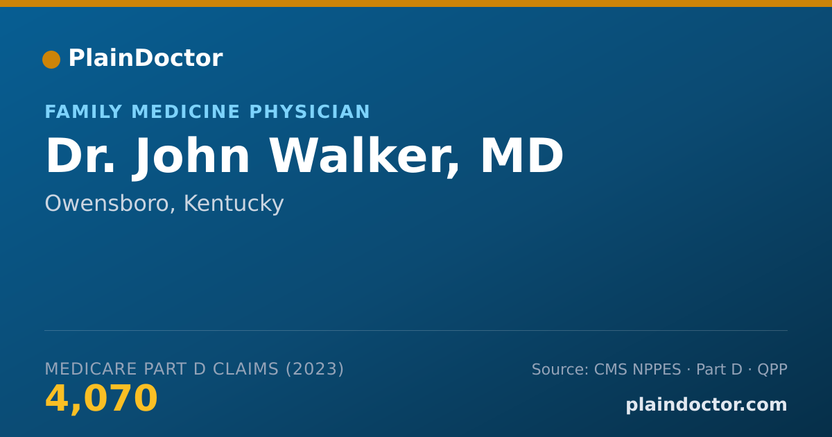 Shareable card for John Walker, MD - Family Medicine Physician, Owensboro, KY