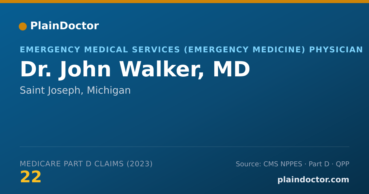Shareable card for John Walker, MD - Emergency Medical Services (Emergency Medicine) Physician, Saint Joseph, MI