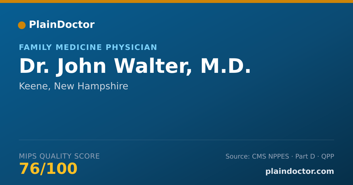 Shareable card for John Walter, M.D. - Family Medicine Physician, Keene, NH