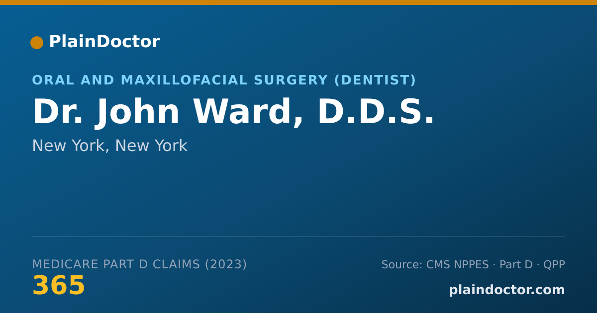 Shareable card for John Ward, D.D.S. - Oral and Maxillofacial Surgery (Dentist), New York, NY