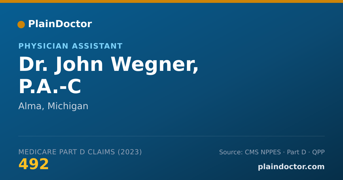 Shareable card for John Wegner, P.A.-C - Physician Assistant, Alma, MI