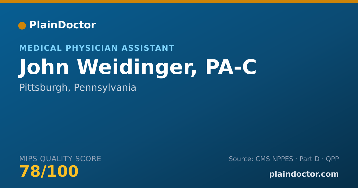 Shareable card for John Weidinger, PA-C - Medical Physician Assistant, Pittsburgh, PA