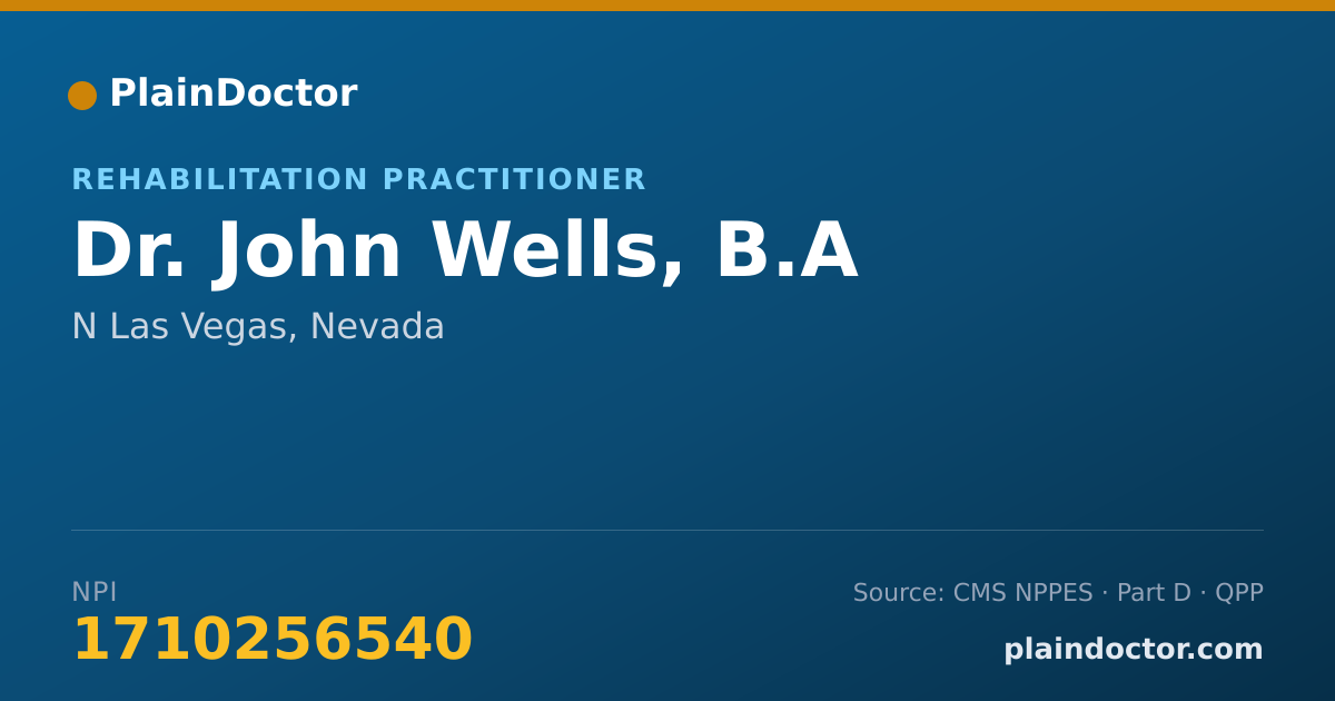Shareable card for John Wells, B.A - Rehabilitation Practitioner, N Las Vegas, NV