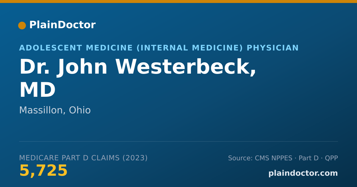 Shareable card for John Westerbeck, MD - Adolescent Medicine (Internal Medicine) Physician, Massillon, OH