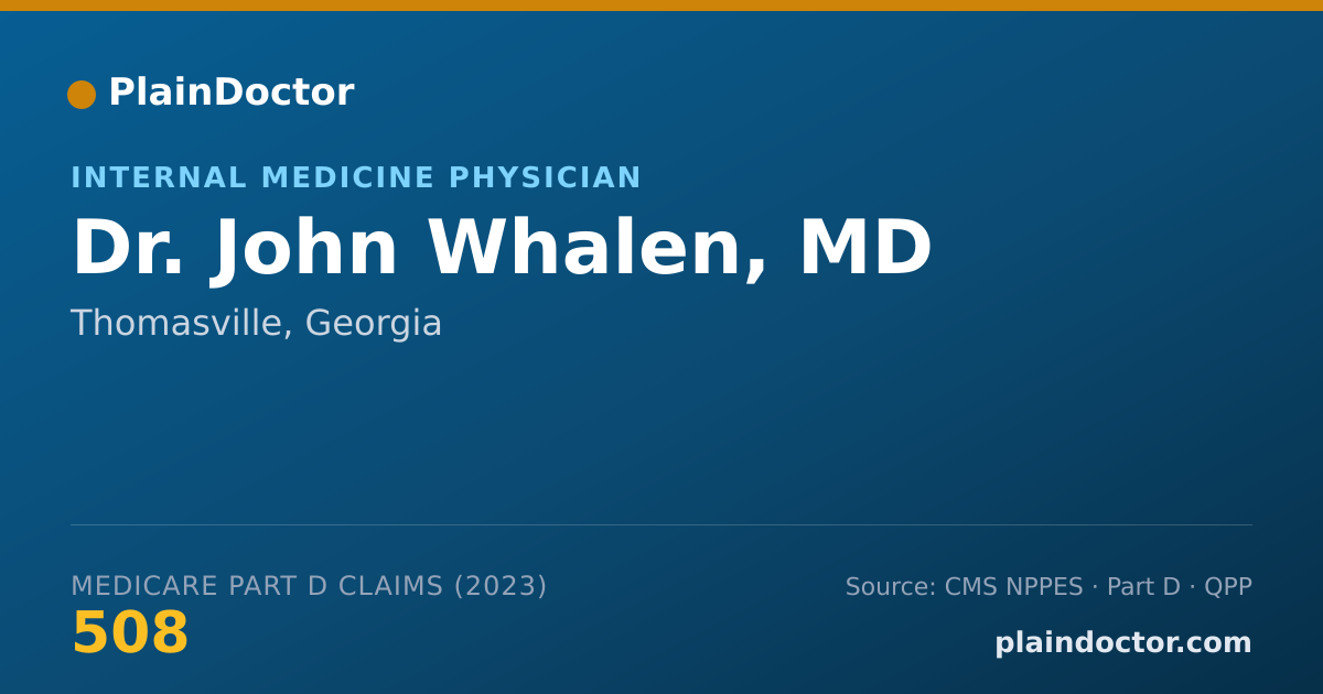 Shareable card for John Whalen, MD - Internal Medicine Physician, Thomasville, GA