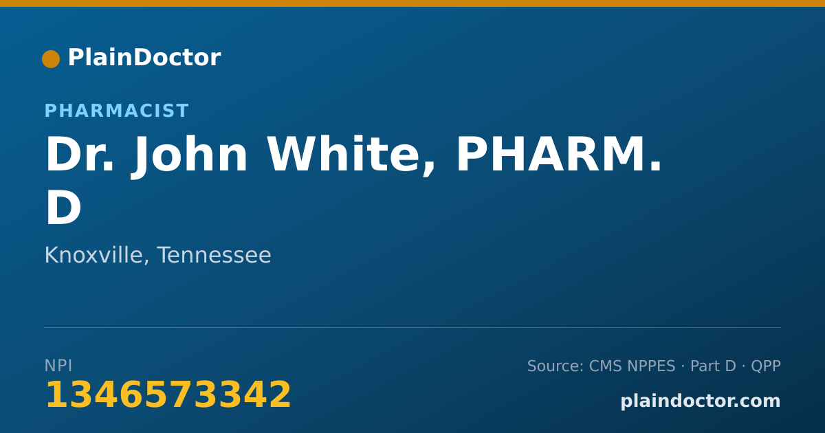 Shareable card for John White, PHARM. D - Pharmacist, Knoxville, TN