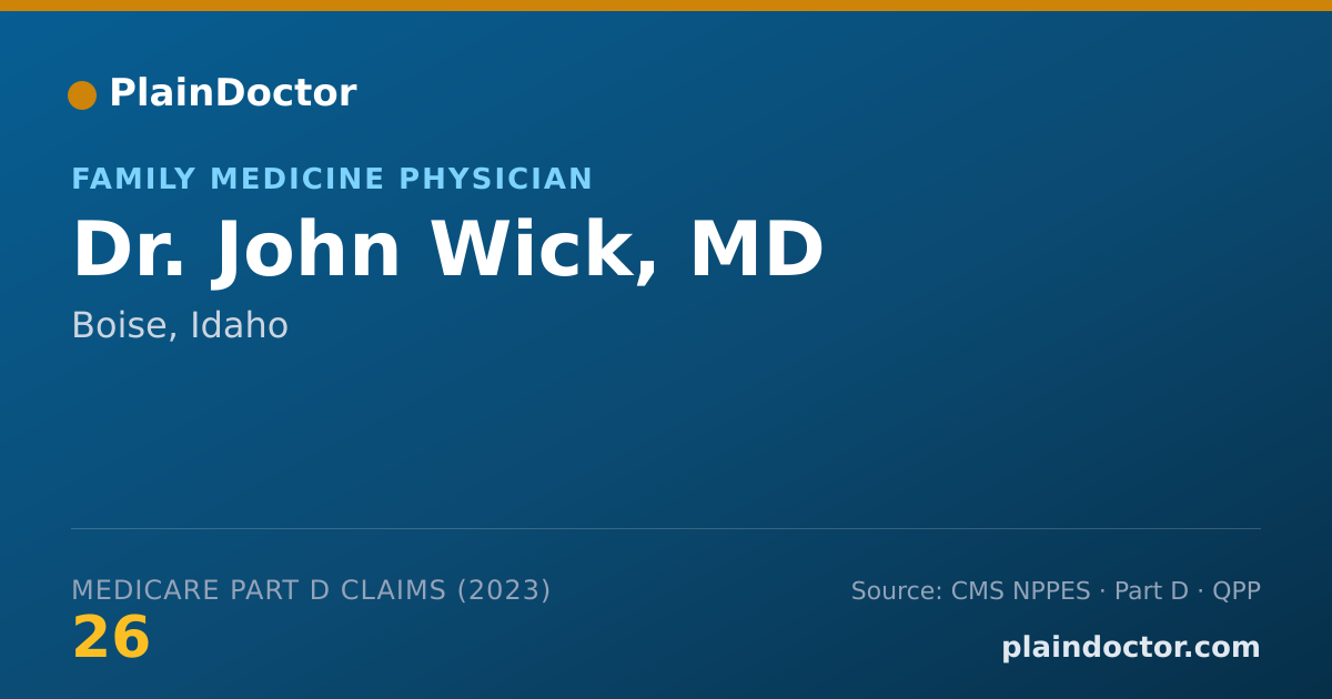 Shareable card for John Wick, MD - Family Medicine Physician, Boise, ID