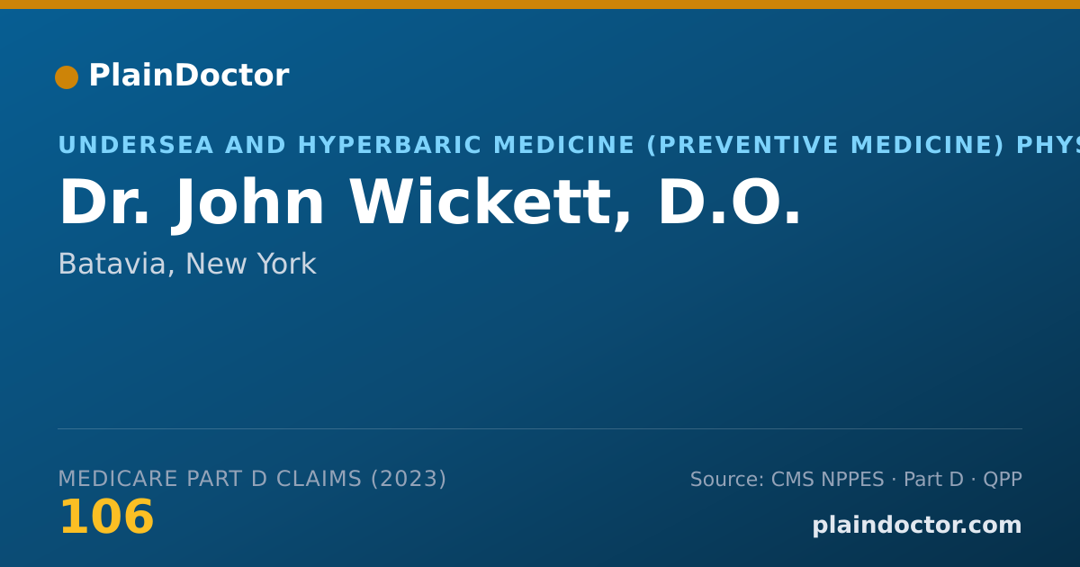 Shareable card for John Wickett, D.O. - Undersea and Hyperbaric Medicine (Preventive Medicine) Physician, Batavia, NY