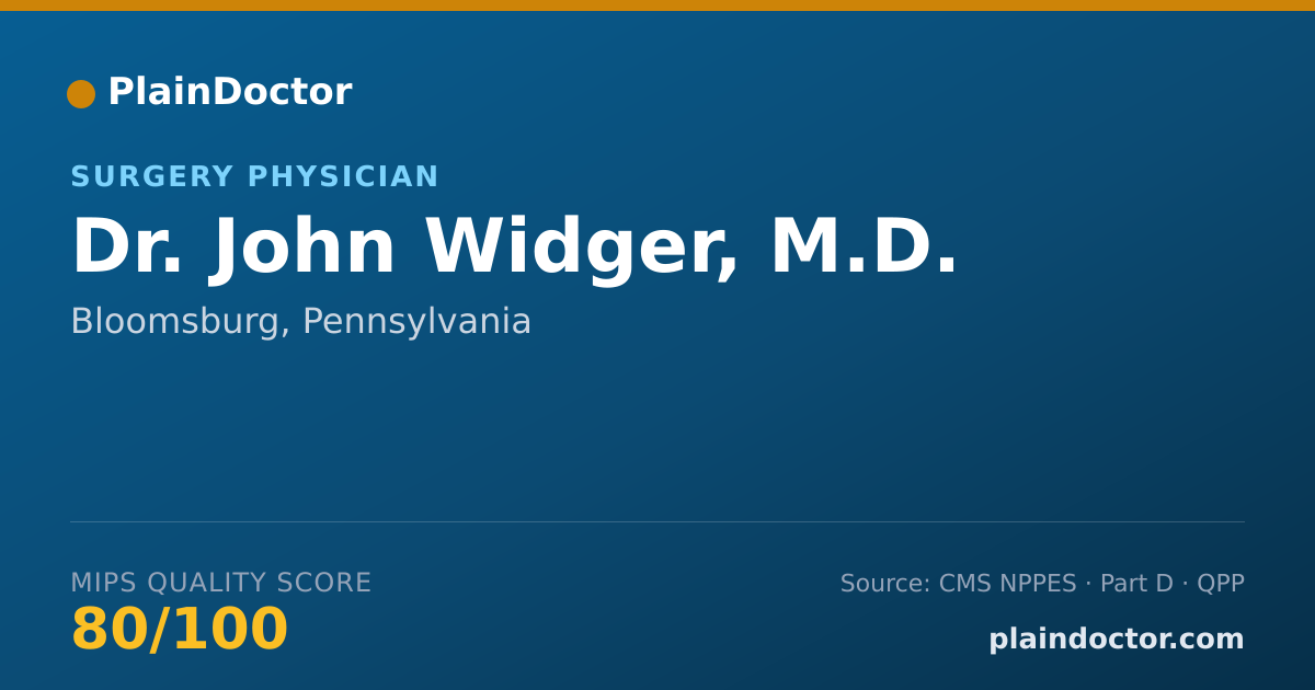 Shareable card for John Widger, M.D. - Surgery Physician, Bloomsburg, PA