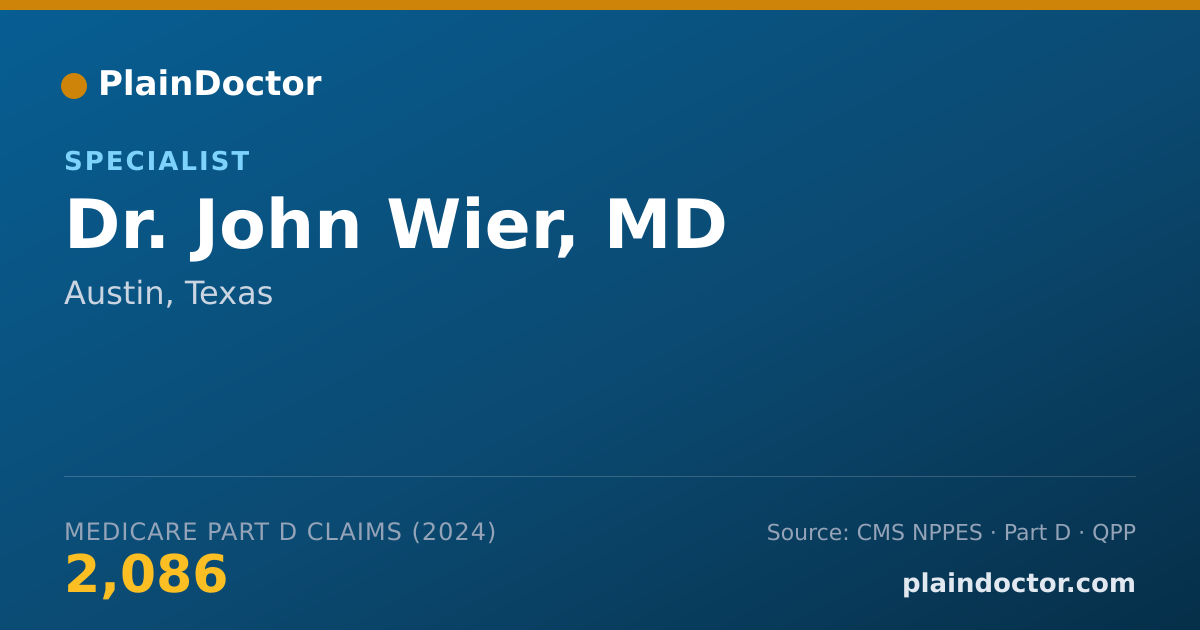 Shareable card for John Wier, MD - Specialist, Austin, TX