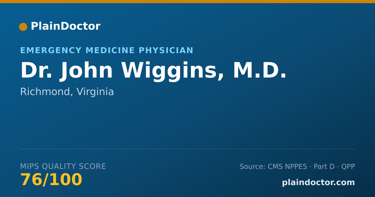 Shareable card for John Wiggins, M.D. - Emergency Medicine Physician, Richmond, VA