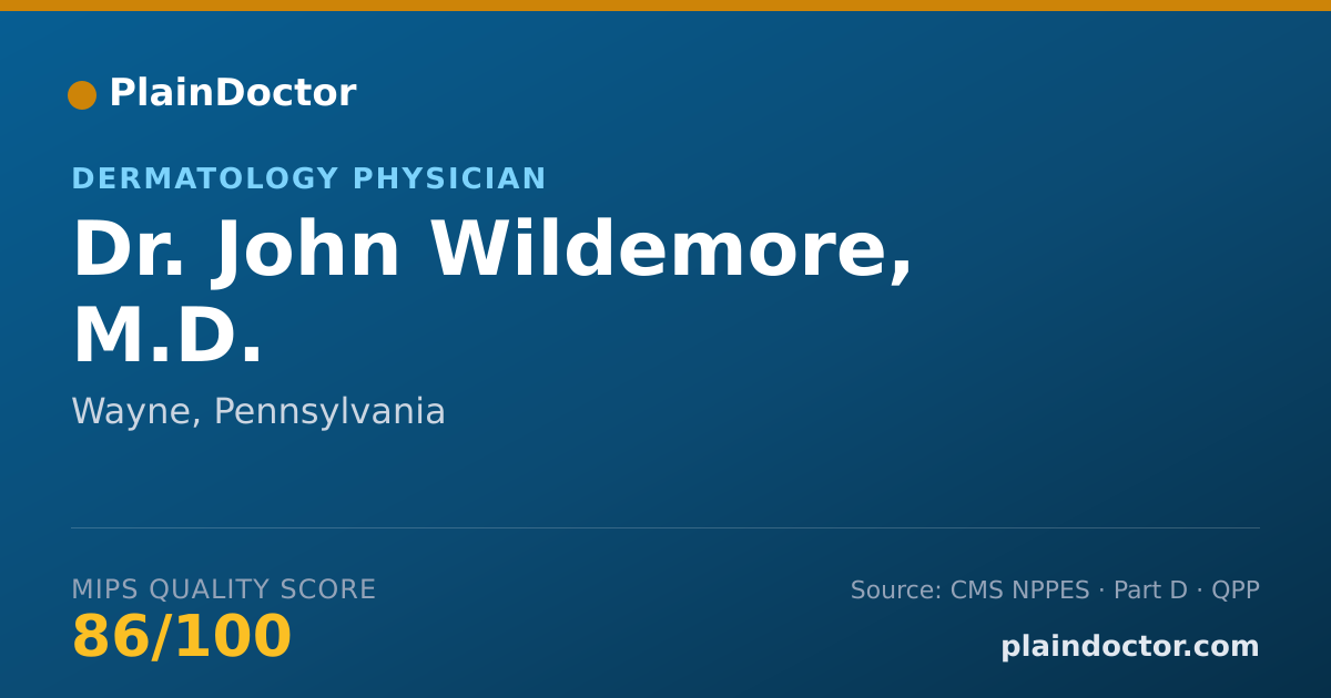 Shareable card for John Wildemore, M.D. - Dermatology Physician, Wayne, PA