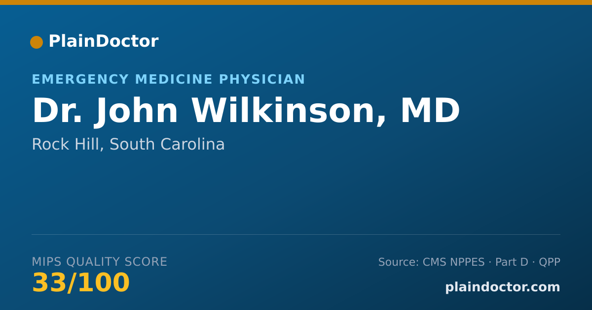Shareable card for John Wilkinson, MD - Emergency Medicine Physician, Rock Hill, SC
