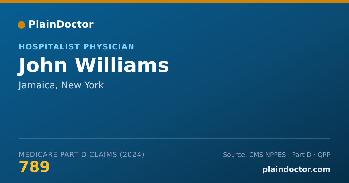 Shareable card for John Williams - Internal Medicine Physician, Jamaica, NY