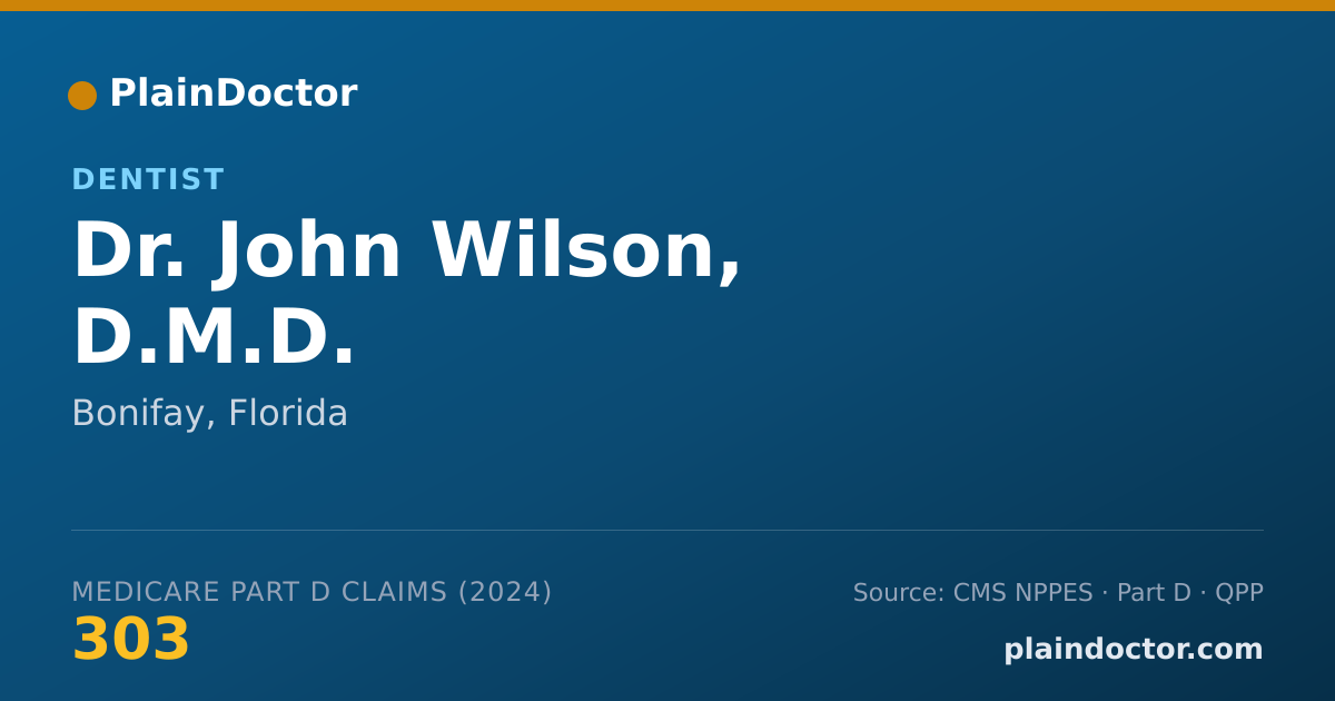 Shareable card for John Wilson, D.M.D. - Dentist, Bonifay, FL
