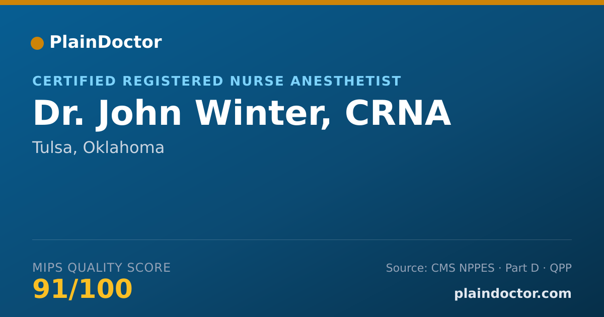 Shareable card for John Winter, CRNA - Certified Registered Nurse Anesthetist, Tulsa, OK
