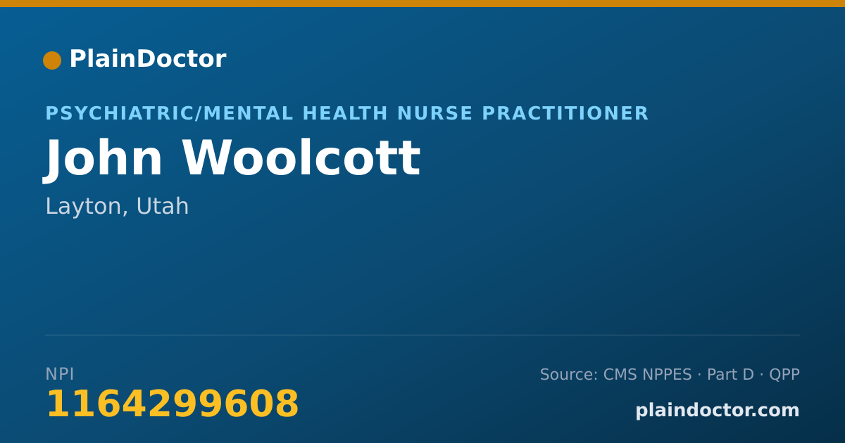 Shareable card for John Woolcott - Psychiatric/Mental Health Nurse Practitioner, Layton, UT