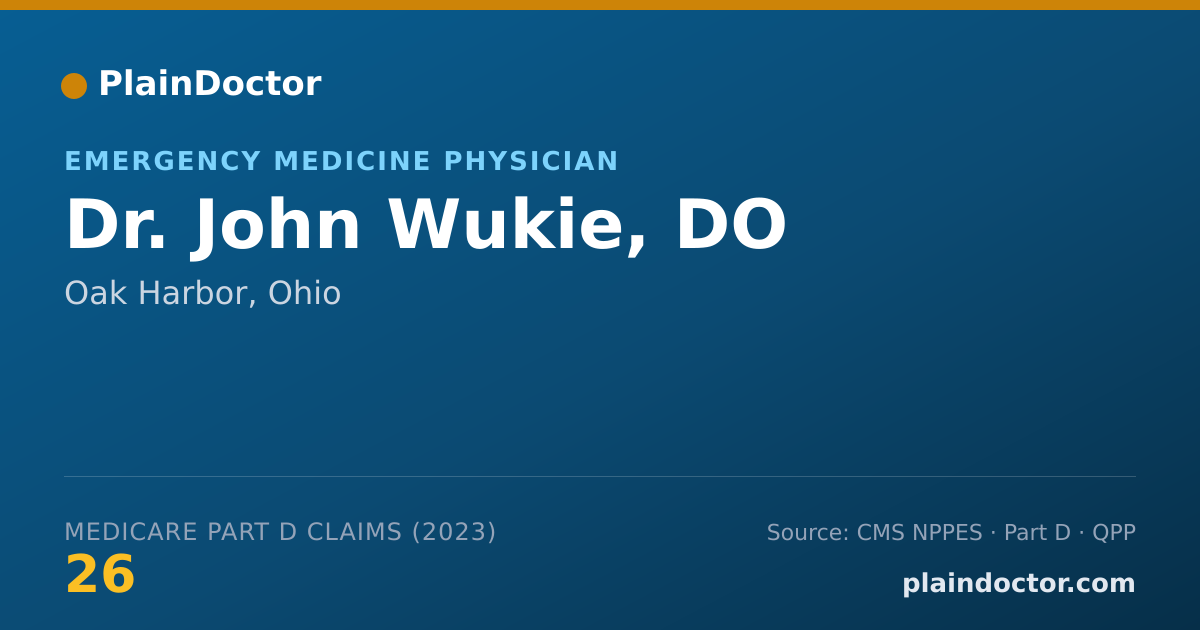 Shareable card for John Wukie, DO - Emergency Medicine Physician, Oak Harbor, OH