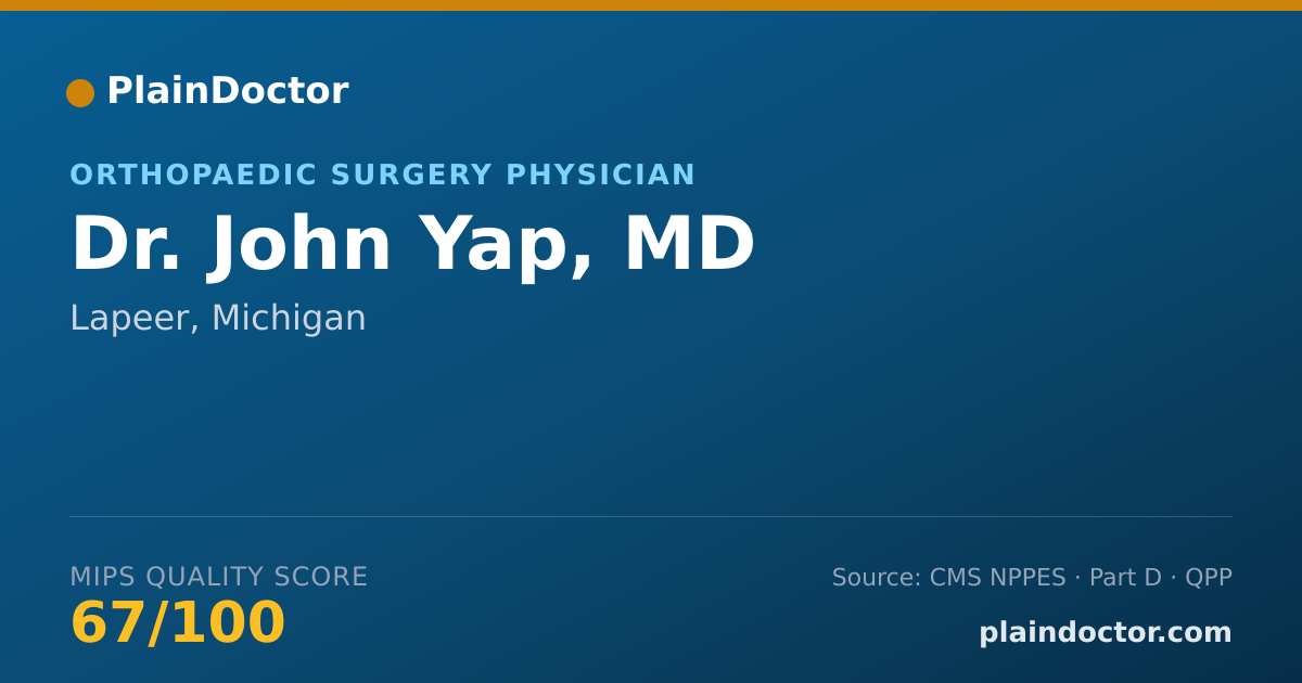 Shareable card for John Yap, MD - Orthopaedic Surgery Physician, Lapeer, MI
