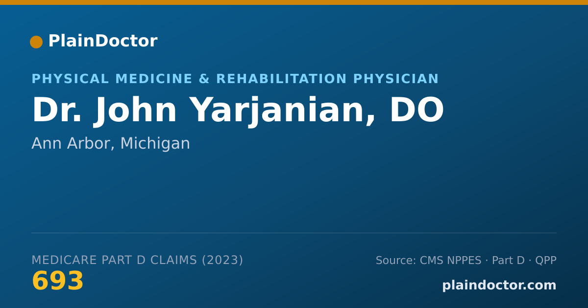 Shareable card for John Yarjanian, DO - Physical Medicine & Rehabilitation Physician, Ann Arbor, MI