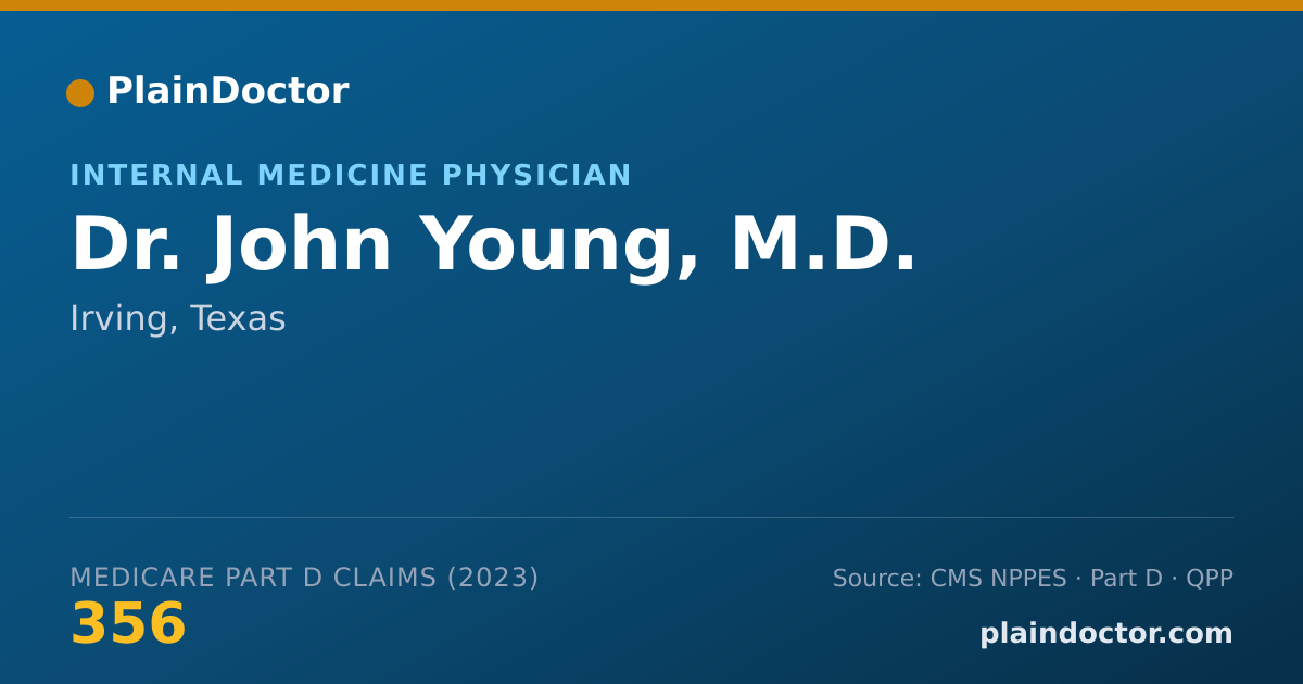 Shareable card for John Young, M.D. - Internal Medicine Physician, Irving, TX