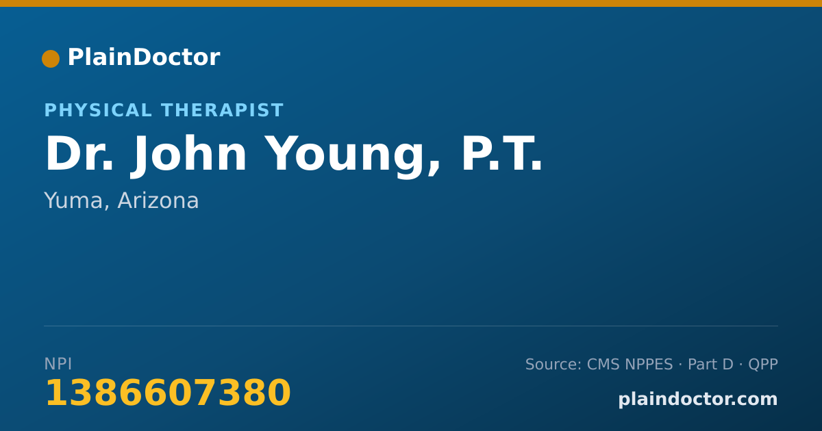 Shareable card for John Young, P.T. - Physical Therapist, Yuma, AZ