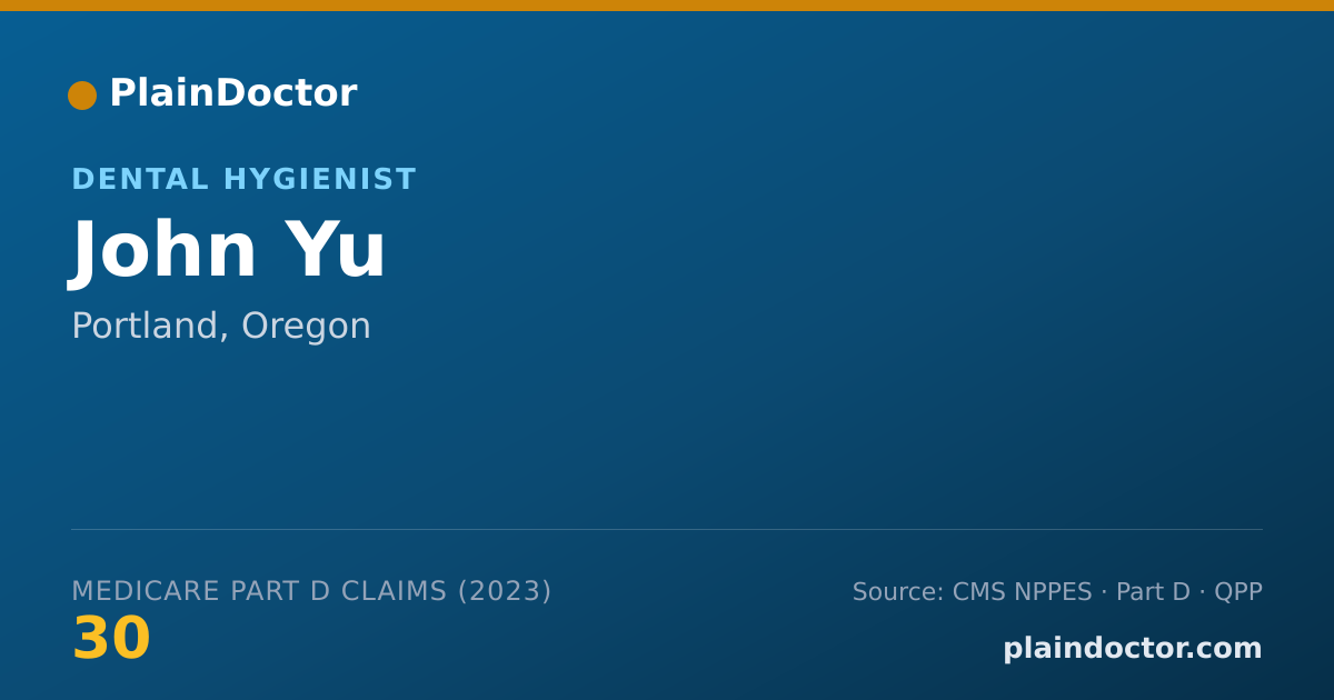 Shareable card for John Yu - Dental Hygienist, Portland, OR