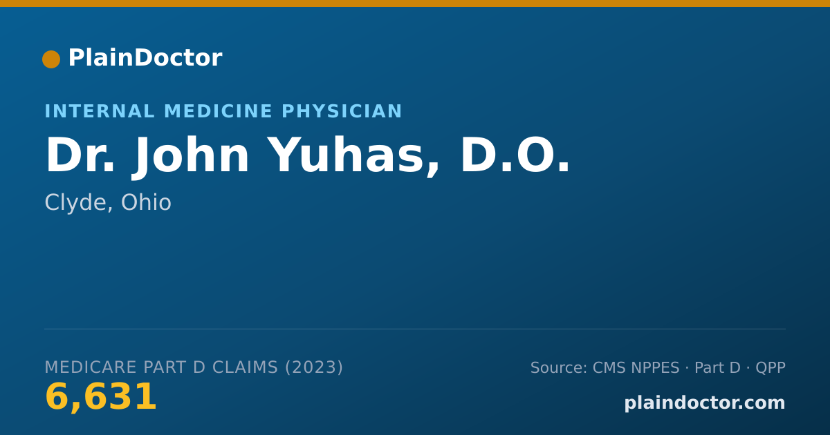 Shareable card for John Yuhas, D.O. - Internal Medicine Physician, Clyde, OH