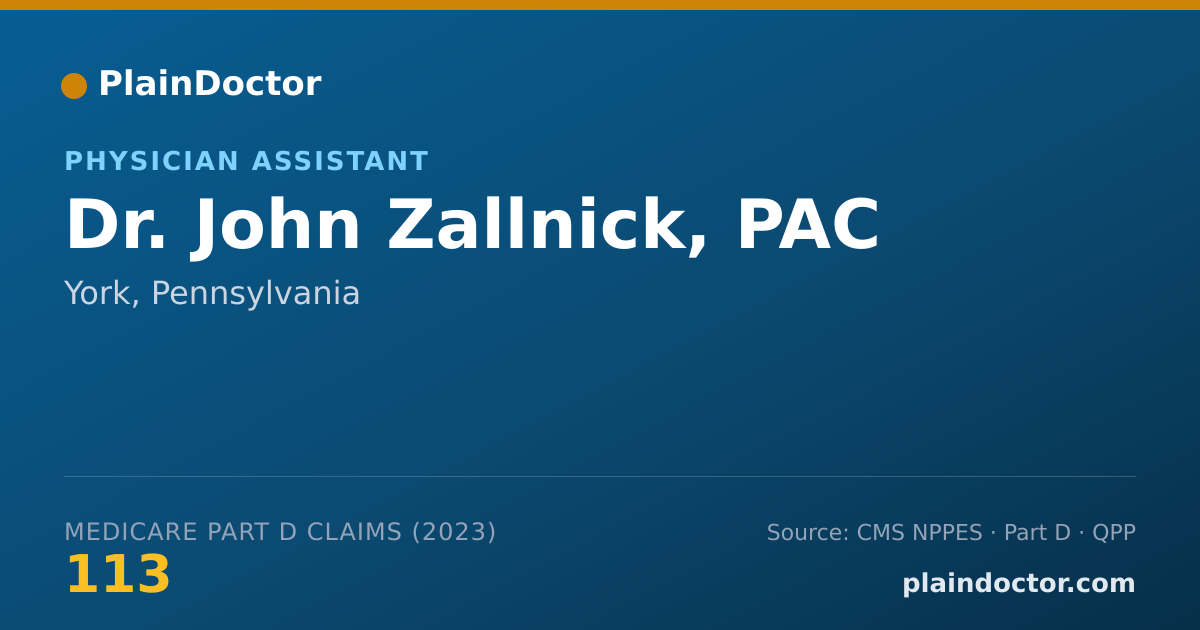 Shareable card for John Zallnick, PAC - Physician Assistant, York, PA