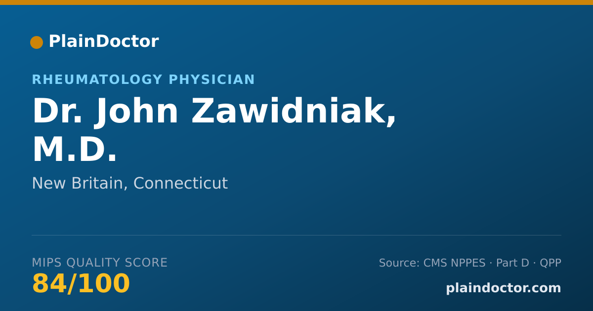 Shareable card for John Zawidniak, M.D. - Rheumatology Physician, New Britain, CT