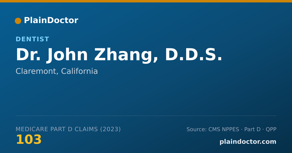 Shareable card for John Zhang, D.D.S. - Dentist, Claremont, CA